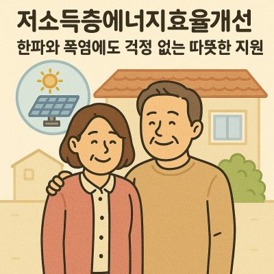 저소득층 가정의 에너지효율 개선을 위한 단열 공사 모습