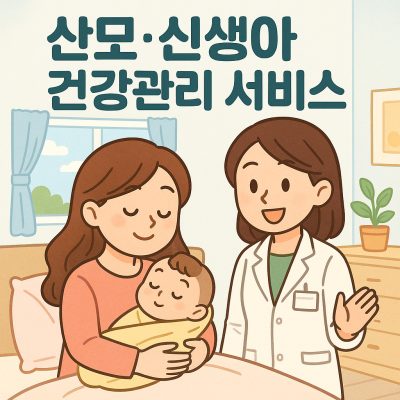 산모신생아 건강관리 서비스 내용을 안내하는 정보성 썸네일 이미지