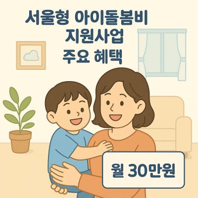 서울형 아이돌봄비 지원사업, 양육부담 덜어주는 현실적 혜택 1 서울형 아이돌봄비 지원사업의 주요 혜택을 안내하는 육아 지원 이미지